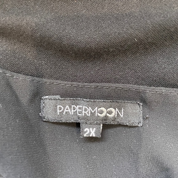 Papermoon Black 3/4 Sleeve Round Neck Top - Picture 5 of 6